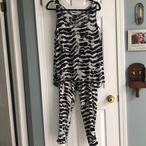 Guess boyfriend tank top & pants.